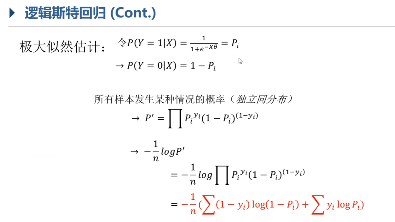 <center>极大似然估计